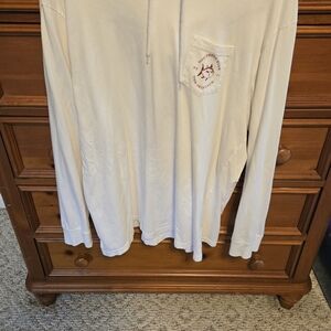 White Long Sleeve Hoodie with Logo